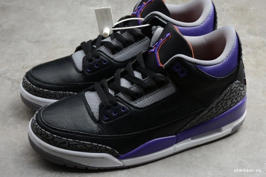 3 Court Black Jordan Purple Air Retro CT8532-050 CT8532-050 1018